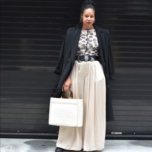 Elie Tahari ultra wide leg pant champagne sz S